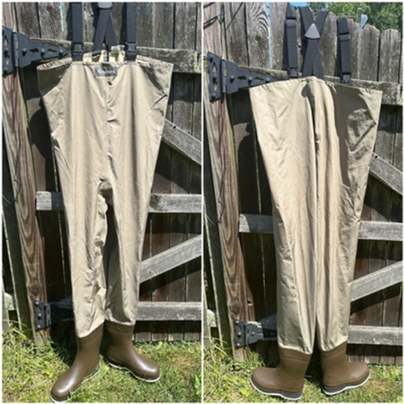 Simms GORE-TEX Chest Fishing Bootfoot Waders Mens Large Long Felt Sole Vintage - Picture 1 of 16
